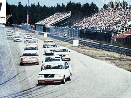 Anderstorp Sweden 1985, start of the Group A race,  winners: Thomas Lindström and Gianfranco Brancatelli in a Eggenberger Volvo 2