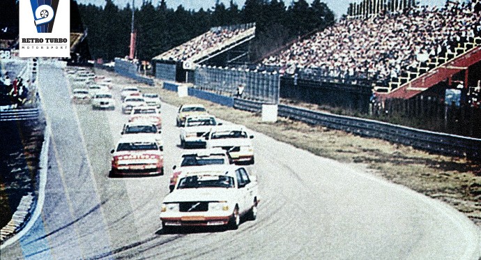 Anderstorp Sweden 1985, start of the Group A race,  winners: Thomas Lindström and Gianfranco Brancatelli in a Eggenberger Volvo 2
