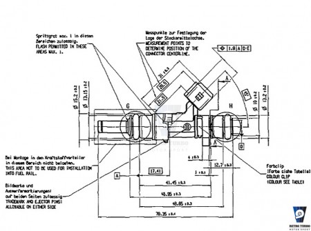 BOSCH 630cc injector dimensions