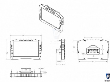 Ecumaster ADU 7 dimensions CAD